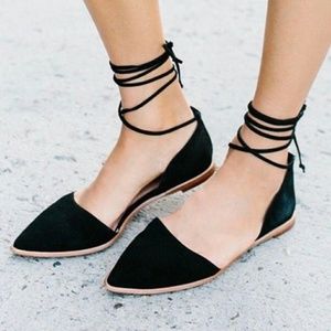 Madewell Embossed Suede D'Orsay Flats w/ Laces